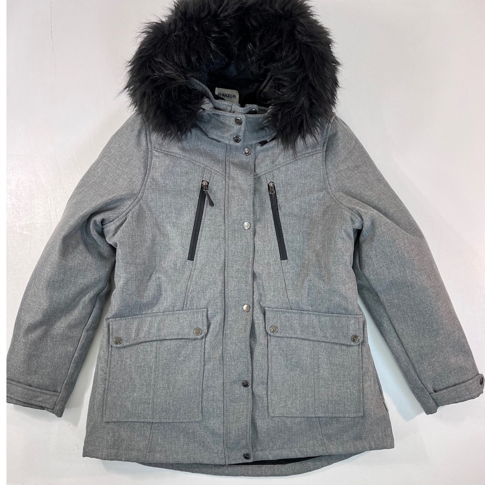 Magellan Outdoors Women's XL 3-in-1 Ski Parka Faux Fur Gorpcore Après-Ski Gray